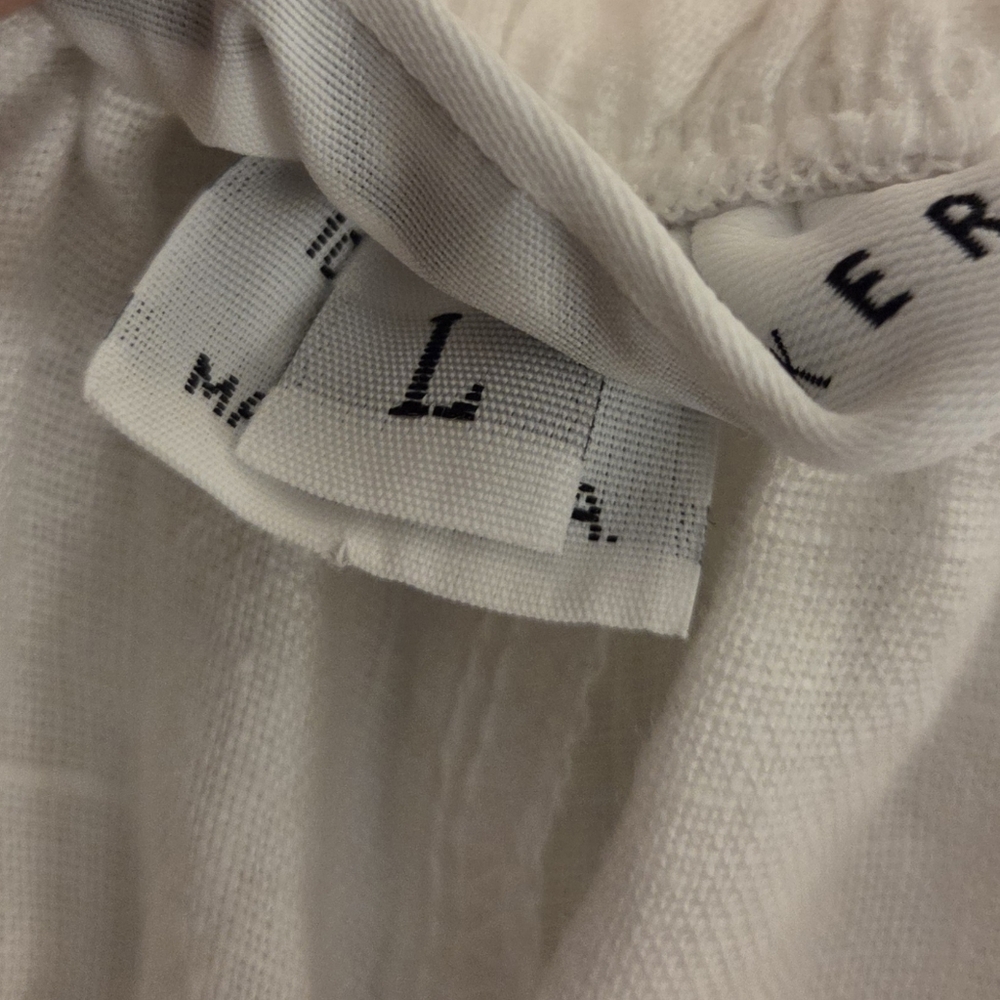 BRYN WALKER 2โ Piece Set White Linen Tunic White Linen Pants Lagenlook Women's L - Picture 14 of 15